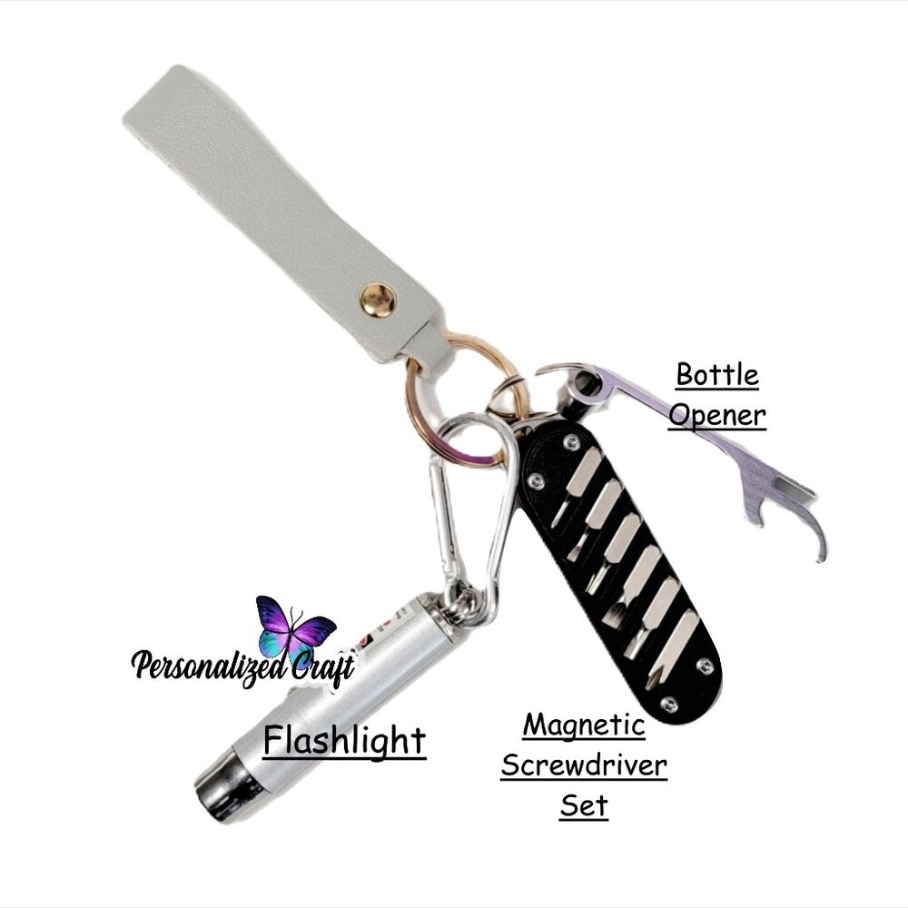 Magnetic Utility Screwdriver Bit Set Keychain, Fl… - image 3